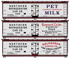 Accurail 40' Wood Reefer 3-Pack Kit Assorted Dairy Billboard Schemes Accurail 40' Wood Reefer 3-Pack Kit Assorted Dairy Billboard Schemes