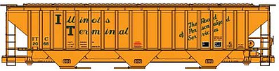 Accurail PS 4750 Covered Hopper kit Illinois Terminal #2068 HO Scale Model Train Freight Car #80992
