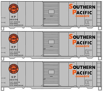 Accurail AAR Steel Boxcar kit Set (3) Southern Pacific Overnight HO Scale Model Train Freight Car #8105