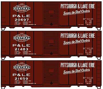 Accurail 40 Steel Boxcar kit Pittsburgh & Lake Erie HO Scale Model Train Freight Car #8111