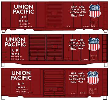 Accurail 40 Steel Boxcar kits Union Pacific 3 Pack HO Scale Model Train Freight Car #8115