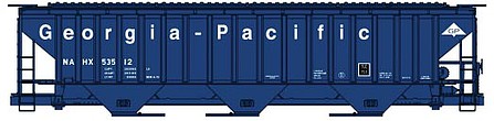 Accurail PS 4750 3-Bay Covered Hopper Kit Georgia-Pacific 53512 HO Scale Model Train Freight Car #81273