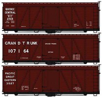 Accurail 36' Fowler Wood Boxcars 3 pack kit HO Scale Model Train Freight Car #8135