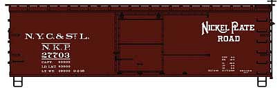 Accurail 36 Double-Sheathed Wood Boxcar kit NKP #27703 HO Scale Model Train Freight Car #81403