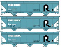 Accurail 3-Bay ACF Covered Hopper kits Rock Island (3) HO Scale Model Train Freight Car Set #8143