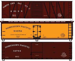 Accurail 40' Wood Boxcar & Reefer kits Northern Pacific 3 pack HO Scale Model Train Freight Car #8144