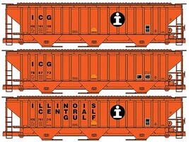 Accurail Pullman Standard Covered Hopper ICG 3-Car Set HO Scale Model Train Freight Kits #8149