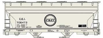 Accurail Midwest 2-Bay ACF Covered Hopper C&EI HO Scale Model Train Freight Car Kit #81513