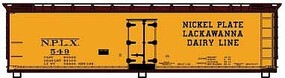 Accurail 40' Wood Reefer Kit Nickel Plate Lackawanna Dairy Line NPLX #549 (yellow, Boxcar Red)