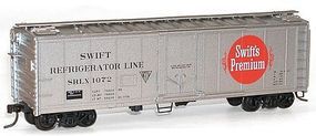Accurail 40' Steel Plug Door Reefer Kit Swift Reefer Line HO Scale Model Train Freight Car #8512 Accurail 40' Steel Plug Door Reefer Kit Swift Reefer Line HO Scale Model Train Freight Car #8512