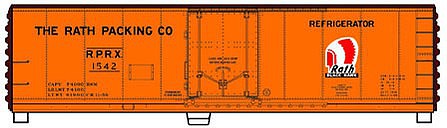 Accurail 40 Steel Refrigerator Car kit Rath Packing Co #1542 HO Scale Model Train Freight Car #8524