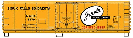 Accurail 40 Steel Refrigerator Car kit Greenlee Packing #3879 HO Scale Model Train Freight Car #8525