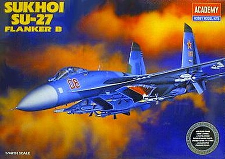 Academy SU27 Flanker B USSR Fighter Plastic Model Airplane Kit 1/48 Scale #12270