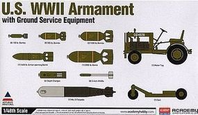 US WWII Armament with Ground Service Equipment Plastic Model Airplane Kit 1/48 Scale #12291
