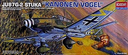 Academy JU87G-2 Stuka Kanonen Vogel Plastic Model Airplane Kit 1/72 Scale #12404