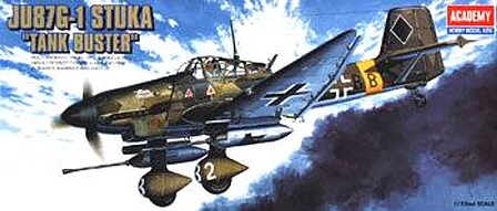 Academy JU87G-1 Stuka Tank Buster Plastic Model Airplane Kit 1/72 Scale #12450