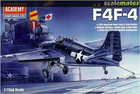 Academy US Navy F4F-4 Wildcat Plastic Model Airplane Kit 1/72 Scale #12451