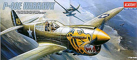 Academy P-40E Warhawk Plastic Model Airplane Kit 1/72 Scale #12468