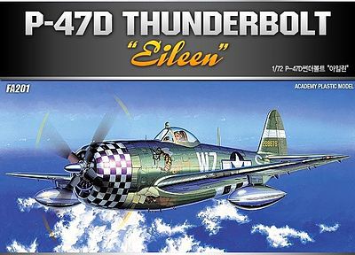 Academy P47D Thunderbolt Eileen Fighter Plastic Model Airplane Kit 1/72 Scale #12474