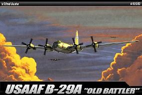Academy B29A Old Battler USAAF Aircraft Plastic Model Airplane Kit 1/72 Scale #12517