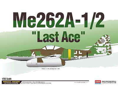 Academy Me262A-1/2 Last Ace Ltd. Ed. Plastic Model Airplane Kit 1/72 Scale #12542