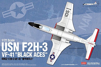 Academy F2H3 VF41 Black Aces USN Fighter 1/72 Scale Plastic Model Airplane Kit #12548
