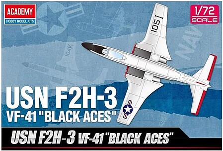 Academy F2H3 VF41 Black Aces USN Fighter 1/72 Scale Plastic Model Airplane Kit #12548