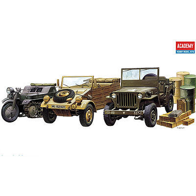 Academy WWII Vehicle Set (3) Plastic Model Military Vehicle Kit 1/72 #1310