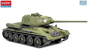 Academy Soviet Medium Tank T-34-85 Plastic Model Tank 1/72 Scale #13421