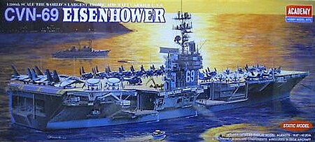 Academy USS Eisenhower CVN69 Plastic Model Aircraft Carrier Kit 1/800 Scale #14212