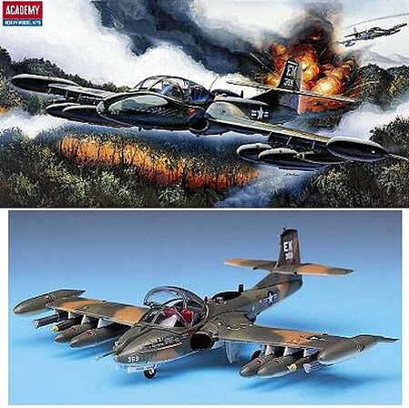 Academy A-37B Dragonfly Plastic Model Airplane Kit 1/72 Scale #1663