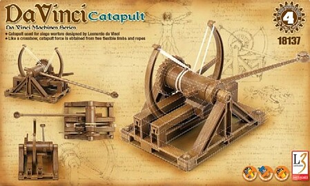 Academy Da Vinci Catapult Snap Tite Plastic Model Vehicle Kit #18137