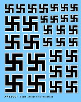 Archer Generic Aircraft Swastikas (Black w/White Outline) Plastic Model Stencil 1/32 #3200 Archer Generic Aircraft Swastikas (Black w/White Outline) Plastic Model Stencil 1/32 #3200