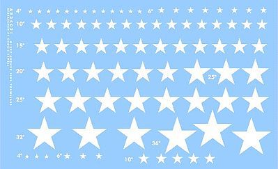 Archer US Stars for Softskinned Vehicles (White) Plastic Model Vehicle Stencil 1/35 Scale #35021w