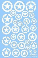 Archer US Vehicle Stars in Circles (White Stencil) Plastic Model Vehicle Stenci 1/35 Scale #35048w Archer US Vehicle Stars in Circles (White Stencil) Plastic Model Vehicle Stenci 1/35 Scale #35048w