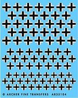Archer Late WWII German Crosses Plastic Model Vehicle Stencil 1/35 Scale #35104 Archer Late WWII German Crosses Plastic Model Vehicle Stencil 1/35 Scale #35104