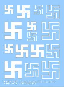 Archer Swastikas Early 10mm, 15mm, 20mm (White) Plastic Model Vehicle Stencil 1/35 Scale #35197w