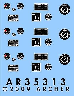 Archer Schwimmwagen, Kubelwagen, Lettenkrad Instruments & Placards Plastic Model Stenc 1/35 #35313