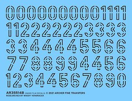 Archer German Turret Stencil Numbers (Black) Numbers Decal Kit 1/35 Scale #35514b