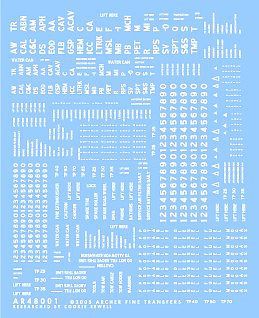 Archer US Military Vehicle Markings & Labeling Plastic Model Vehicle Stencil 1/48 Scale #48001w