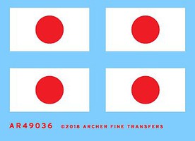 Archer Japanese Flags (2) Plastic Model Flags Stencil Kit 1/48 Scale #49036