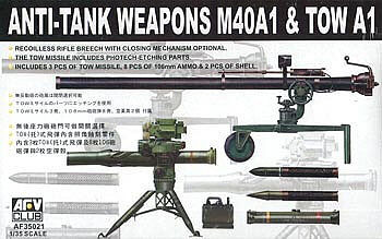 AFVClub Anti-Tank Weapons M40A1 & TOW A1 Plastic Model Military Diorama 1/35 Scale #35021