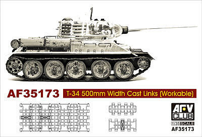 AFVClub T34 500mm Width Cast Workable Track Links Plastic Model Tank Tracks 1/35 Scale #35173