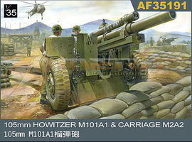 AFVClub 105mm Howitzer M101A1 Gun w/M2A2 Carriage Plastic Model Artillery Kit 1/35 Scale #35191