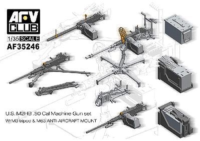 AFVClub US M2HB .50Cal Machine Gun Plastic Model Weapon Kit 1/35 Scale #35246