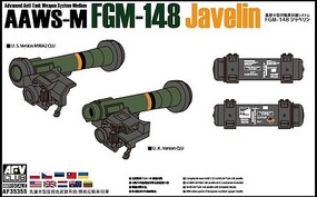 AFVClub Advanced Anti-Tank System FGM148 Javelin Plastic Model Weapon Kit 1/35 Scale #35355