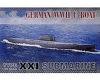 AFVClub WWII German U-Boat Type XXI Submarine Plastic Model Submarine Kit 1/350 Scale #73501