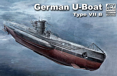 AFVClub German U-Boat Type VII B Submarine Plastic Model Submarine Kit 1/350 Scale #73502