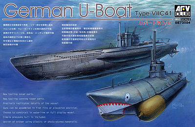 AFVClub German U-Boat Type VII C41 Submarine Plastic Model Submarine Kit 1/350 Scale #73504