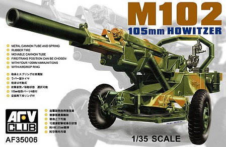 AFVClub 1/35 M102 105mm Howitzer Gun Plastic Model Military Vehicle Kit 1/35 Scale #af35006